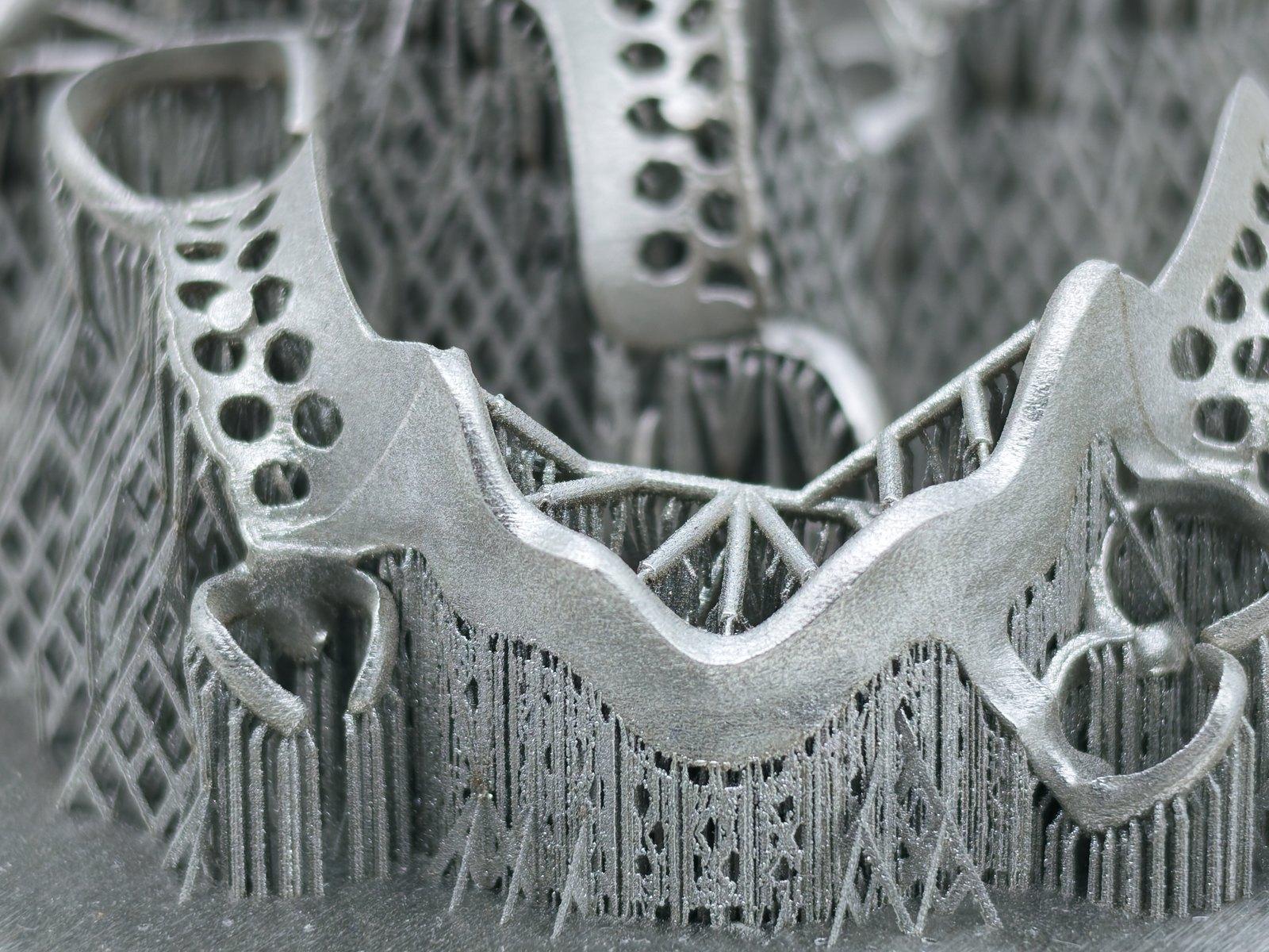 Printed framework still standing in its lattice supports
